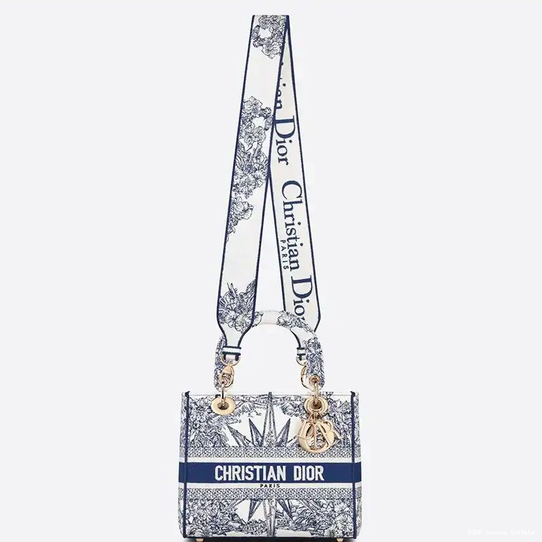 Cheap Medium Blue D-lite Bag Reve d'Infini Canvas Motif Lady 0404 Luxury